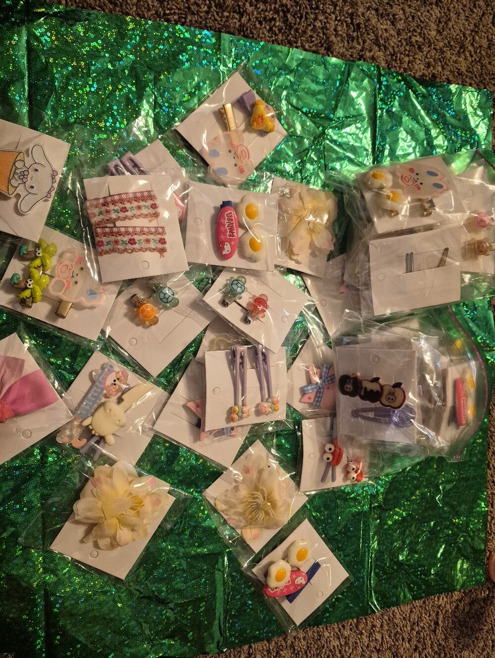 40 Packs Of 50 Or More Kids Hair Clips and Accessories - Multicolor